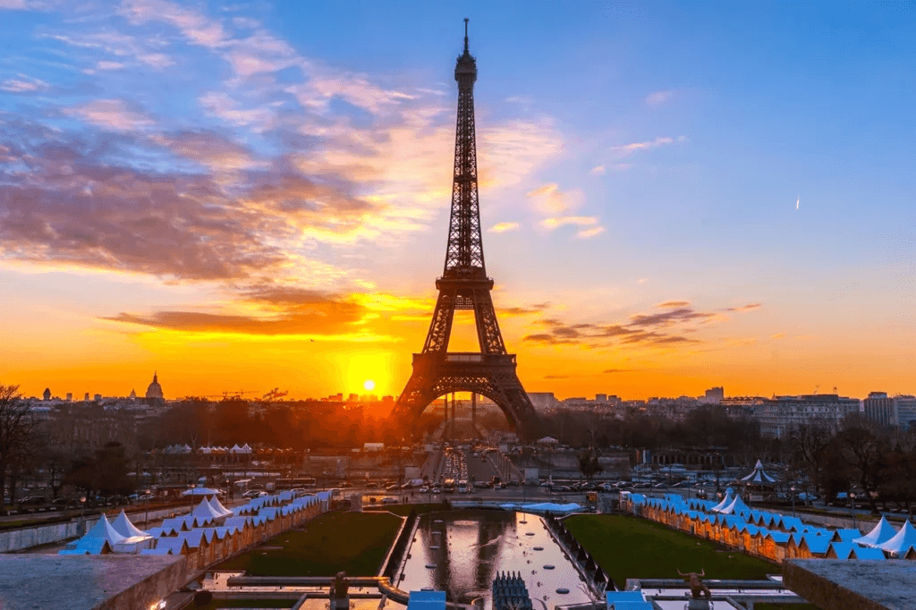 Eiffel Tower at sunset